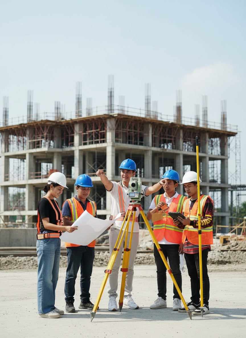 Topnext Construction crew on site at sunrise